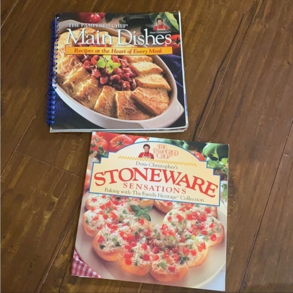 2 Pampered Chef cookbooks Main & Stoneware